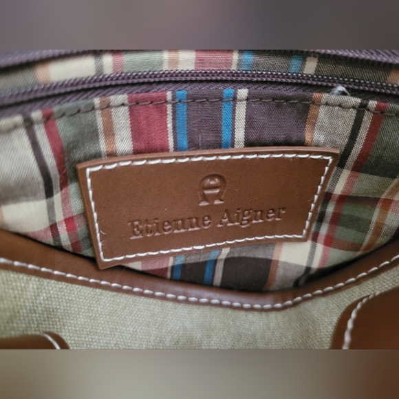 Etienne Aigner Elegant Beige and Brown Tote Bag - Picture 10 of 11